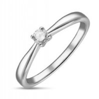 Помолвочное кольцо R01-SOL60-010-G2-М12249 из белого золота, гладкое