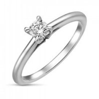 Помолвочное кольцо R01-SOL38-025-G2-М12253 из белого золота, гладкое