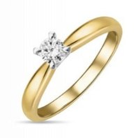 Помолвочное кольцо R01-SOL35-025-G2-М12254 из желтого золота, гладкое