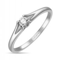 Помолвочное кольцо R01-SL06-015-G2-М12256 из белого золота, гладкое