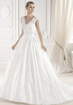 Свадебное платье П56534. С пышной юбкой, длинное со шлейфом.